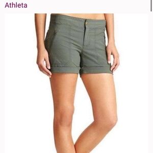 Athleta Olive Green Cuff Trekkie‎ Athletic Hiking Shorts  4